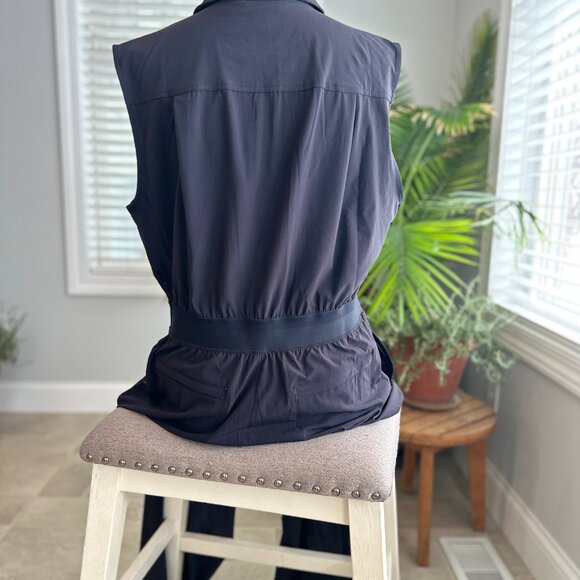 Athleta Black Brooklyn Utility Wide Leg Jumpsuit Sz 14 READ DESCRIPTION - Picture 7 of 16